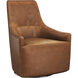 Carmine Cognac Leather Swivel Lounge Chair, Swivel